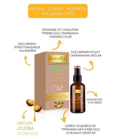 Naturix Nourishing Repair Argan Jojoba Moringa 3 In 1 Hair Care Oil Moisturizing Oil Hair Essential 100ml
