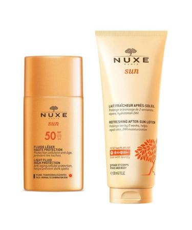 Nuxe Sun Sunscreen Light Texture Face Cream SPF 50 50 ml - Nuxe Sun After Sun Care Cream 200ml