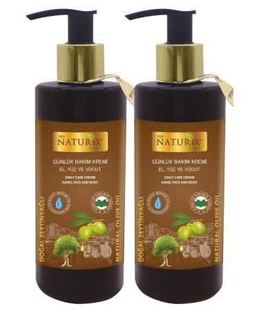 Naturix 2-Pack Sensitive Skin Herbal Moisturizing Cream 250 Ml Olive Oil Hand Face Body Lotion