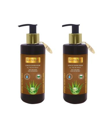 Naturix 250ml 2 Pieces Aloe Vera Hand - Face - Body Lotion Non-Greasy Moisturizing Cream