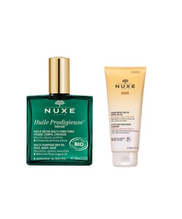 Nuxe Neroli Multi-Purpose Dry Oil 100 Ml After Sun Moisturizing Hair and Body Shampoo 200 Ml