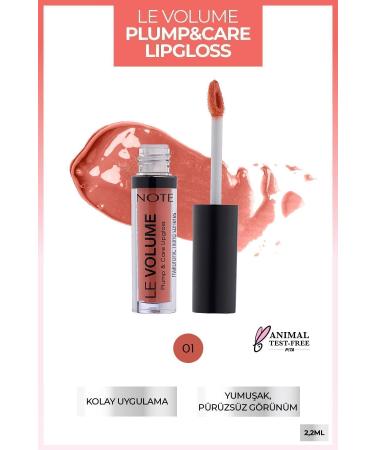 Note Cosmetics Le Volume Plump & Care Lipgloss Moisturizing Lip Gloss - 01 Happy Morning - Pink - Buy Online on GoSupps.com