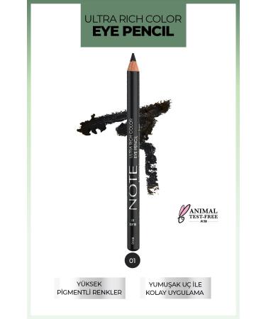Note Cosmetics Ultra Rich Color Eye Pencil 01 Black - Black