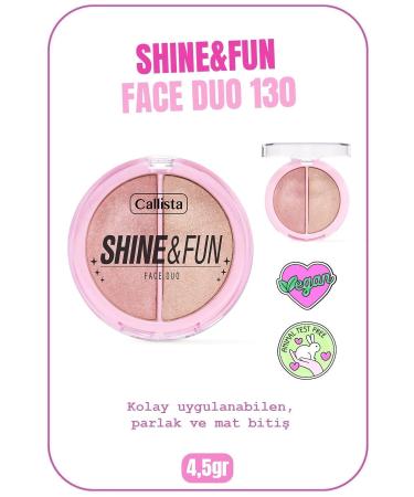 Callista Shine & Fun Face Duo Powder Blush & Highlighter Palette - 130 Shine Squad