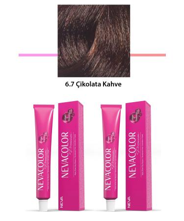 sahbulstore 2 Set Premium 6.7 Chocolate Brown - Permanent Cream Hair Dye 2 X 50 g Tube - SBS7154-2194