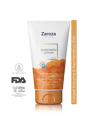 ZAROZA Sunscreen Lotion Spf 50 | Sunscreen for All Skin Types - 150 ml