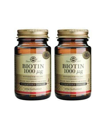 Solgar Biotin 1000 Mcg 50 Capsules 2 Pieces