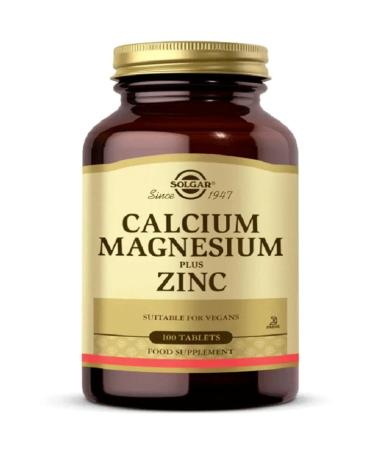 Solgar Calcium Magnesium Plus Zinc 100 Tablets - Buy Online on GoSupps.com