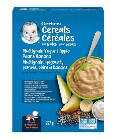 Gerber Cereals- Multigrain Yogurt Apple Pear Banana-227 Gr- From 8th month- 3rd stage