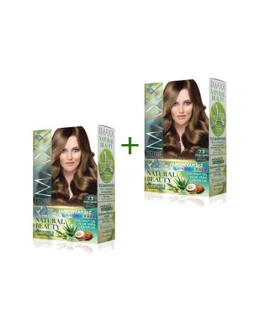 Narnuga 2 Pack Natural Beauty Ammonia Free Hair Dye 7.3 Hazelnut Shell - MCT8777-3277