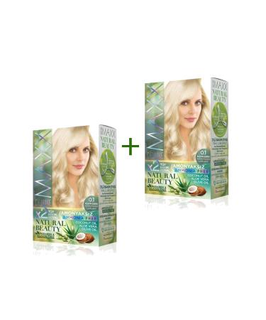 Narnuga 2 Pack Natural Beauty Ammonia Free Hair Dye 0.1 Platinum Blonde - MTC9114-8515