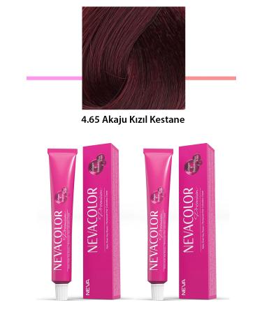 BORES 2 Set Premium 4.65 Akaju Red Chestnut - Permanent Cream Hair Dye 2 X 50 g T - BRS6611-6853