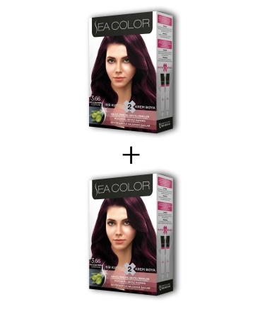 Calleren 2X2 Tube Cream Hair Dye Set Eggplant Purple No:3.66 - CLN7149-5555
