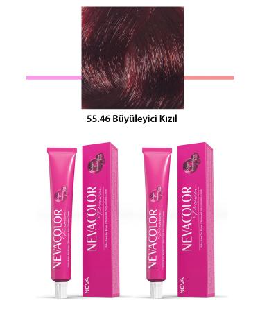 Local Marketing 2 Set Premium 55.46 Fascinating Red - Permanent Cream Hair Dye 2 X 50 g T - LKM2014-8099