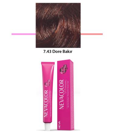 akna Premium 7.43 Dore Copper - Permanent Cream Hair Dye 50 g Tube - ANK5332-9797