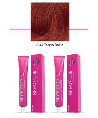 Narnuga 2 Set Premium 8.44 Cinnamon Copper - Permanent Cream Hair Dye 2 X 50 g Tube - MTC2192-2935