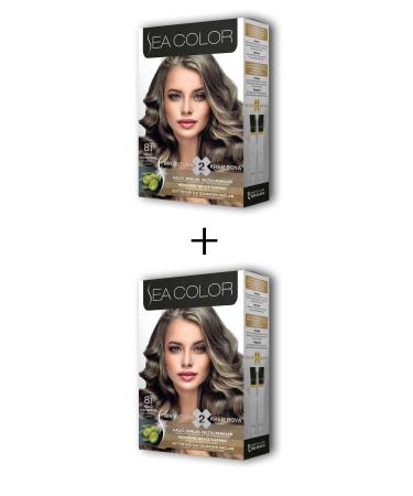 dryertime 2X2 Tube Cream Hair Dye Set Ash Light Blonde No:8.1 - DRY3353-6985