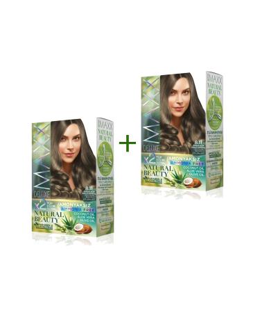 Narnuga 2 Pack Natural Beauty Ammonia Free Hair Dye 8.11 Intense Light Ash Blonde - MCT6808-1335