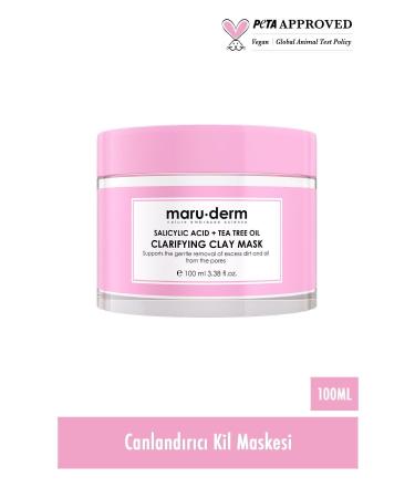 Maru.Derm Clay Mask | Salicylic Acid + Tea Tree Oil Clay Mask 100 ML | Blackheads / Pore | Vegan - Buy Online on GoSupps.com