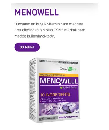 Vitamin in Water Women's Formula Menowell 60 Tablets - Buy Online on GoSupps.com