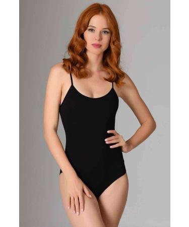 Skygo Rope Strap Women's Snap Bodysuit Black