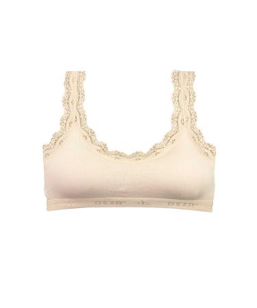 Skygo Lace Embroidery Padded Bamboo Women's Bustier Cream