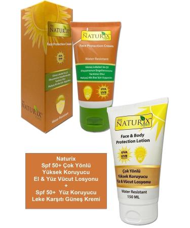 Naturix Spf 50+ Versatile High Protection Face & Body Lotion + Spf 50+ Face Sunscreen Cream Anti-Spot