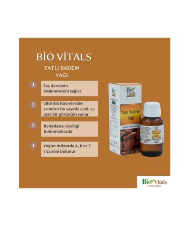 Bio Vitals Hair Loss Reducing and Nourishing Sweet Almond Oil 50 Ml - Buy Online on GoSupps.com