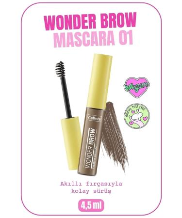 Callista Wonder Brow Eyebrow Mascara - 01 Light Brown