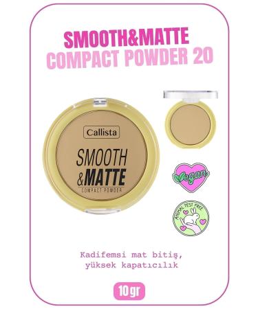 Callista Smooth Matte Compact Powder Matte Finish Powder - 20 Sand
