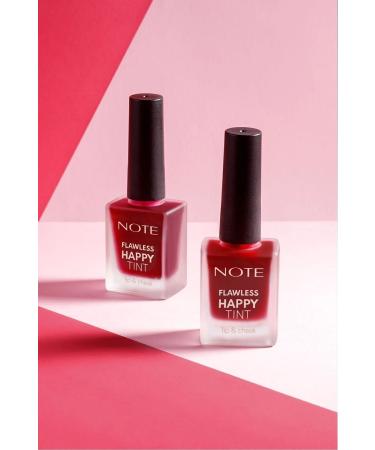 Note Cosmetics Flawless Happy Tint Lip & Cheek Lip and Cheek Color Liquid Blush - 02 Wild Cherry - Purple - Buy Online on GoSupps.com