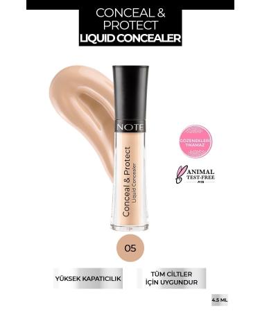 Note Cosmetics Conceal & Protect Concealer Liquid Under Eye Concealer - 05 Soft Ivory