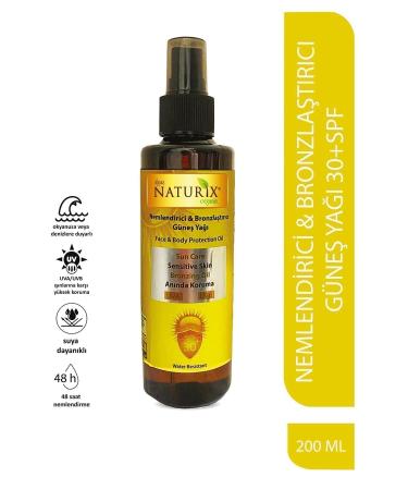 Naturix High Factor Tanning Oil Spf 30 Moisturizing Sun Oil for Sensitive Skin with Orange Oil