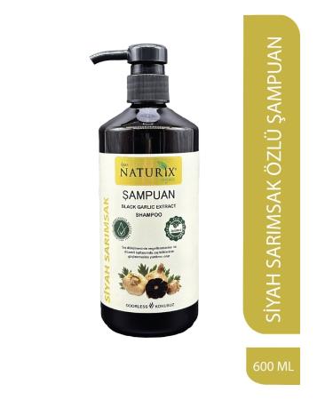 Naturix Unscented Salt-Free Black Garlic Shampoo 600 Ml Garlic Essence Shampoo (Paraben Phosphate Salt-Free)