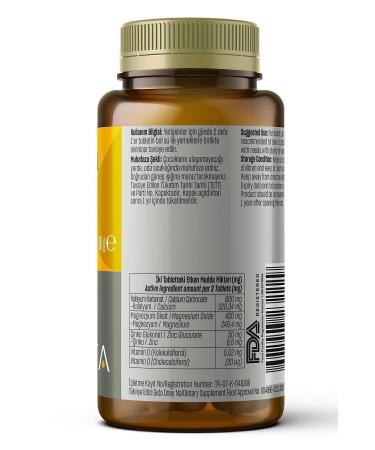 Talya Calcium Magnesium Zinc Vitamin D Containing Supplementary Food 60 Tablets - Buy Online on GoSupps.com