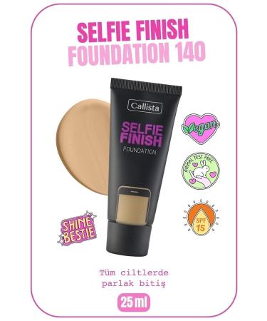 Callista Selfie Finish Spf 15 Shiny Finish Foundation - 140 Honey Beige - Medium Beige