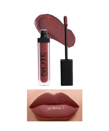 Note Cosmetics Mattemoist Lipgloss Semi-Matte Satin Finish Liquid Lipstick 415 Shy Berry - Claret Red