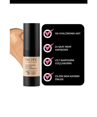 Note Cosmetics Hydrating Serum Spf 50 Moisturizing Effective Hyaluronic Acid Serum Foundation - 02 - Buy Online on GoSupps.com