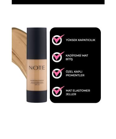 Note Cosmetics Mattifying Extreme Wear Spf 15 Intensive Coverage Matte Finish Foundation - 02 Natural Beige - Buy Online on GoSupps.com