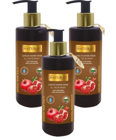 Naturix 250 ml 3 Pieces Rejuvenating Skin Care Cream Pomegranate Extract Herbal Hand Face Body Lotion