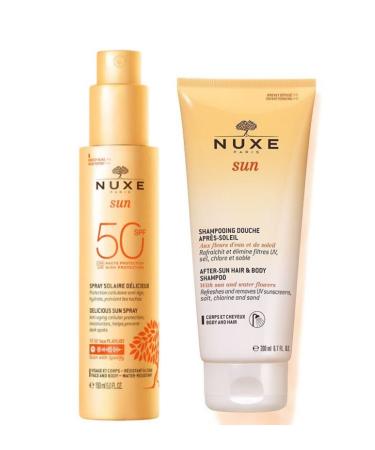 Nuxe Sun Sun Protection Face and Body Milk Spf 50 150 ml - Nuxe Sun After Sun Shampoo 200 ml