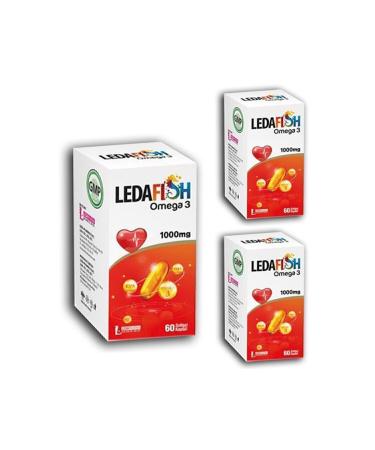 LedaPharma Ledafish Omega 3 1000mg 60 Softgel Capsules X3 Pieces