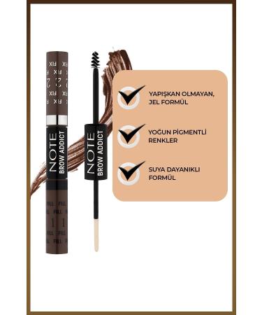 Note Cosmetics Brow Addict Fix&Fill 03 Eyebrow Shadow&Mascara 2 in 1 - Buy Online on GoSupps.com