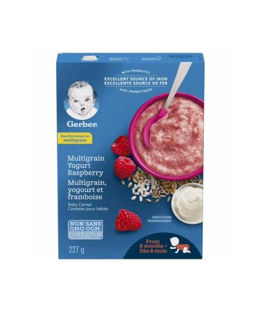 Gerber Cereals-MultiGrain Yogurt & Raspberry- Multigrain Yogurt & Raspberry Spoon Food 227 Gr- 8th month - Buy Online on GoSupps.com