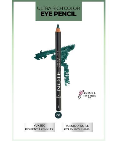 Note Cosmetics Ultra Rich Color Eye Pencil 08 Deep Forest - Dark Green