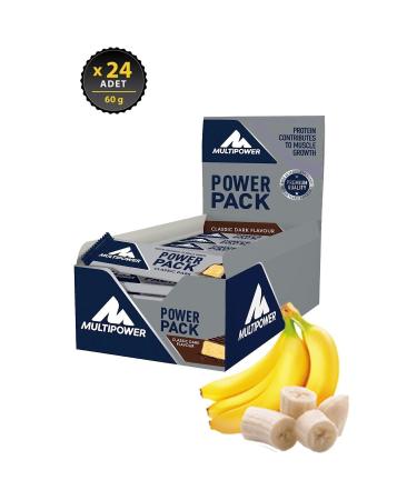 Multipower Power Pack Xxl Classic 60 Gr 24 Pieces Banana Flavored Protein Bar Supplement Protein
