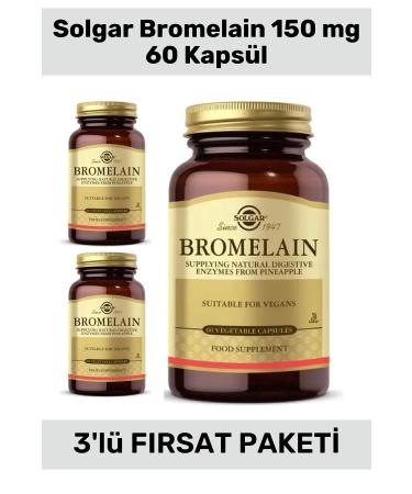 Solgar Bromelain 150 Mg 60 Capsules - 3 Pieces