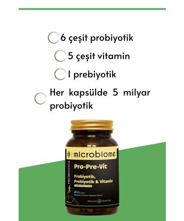 Microbiome Probiotic Complex Probiotic Prebiotic And Vitamin 30 Capsules - Buy Online on GoSupps.com