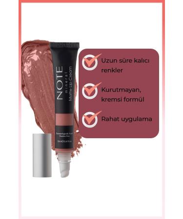 Note Cosmetics Mineral Matte Lip Cream Semi-Matte Finish Liquid Lipstick 01 Naked Kiss - Nude - Buy Online on GoSupps.com