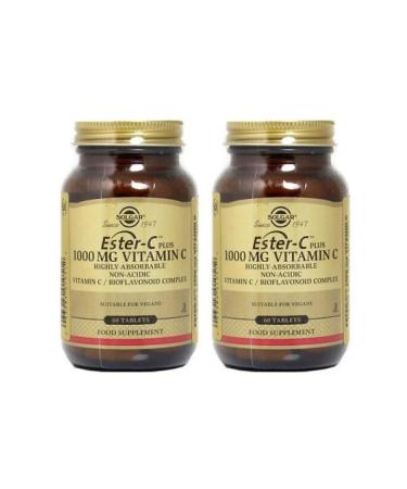 Solgar Ester-c Plus 1000 Mg 60 Tablets 2 Pieces
